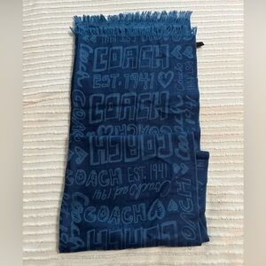 Coach Blue Logo Scarf